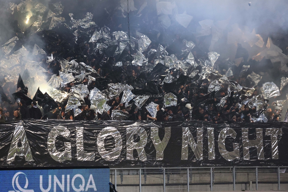 Sturm Graz - LASK
OEFB Cup, Halbfinale, SK Sturm Graz - LASK, Stadion Liebenau Graz, 06.04.2023. 

Foto zeigt Fans von Sturm mit einer Choreografie
