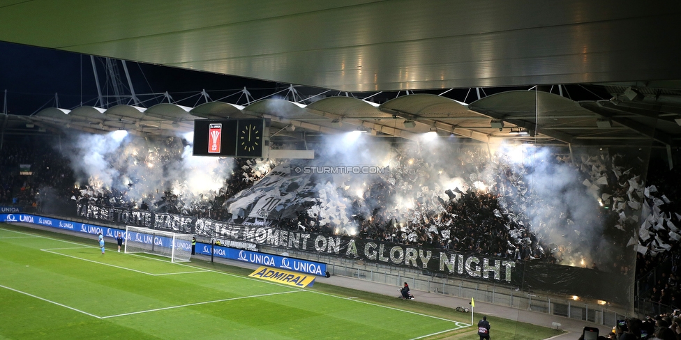 Sturm Graz - LASK
OEFB Cup, Halbfinale, SK Sturm Graz - LASK, Stadion Liebenau Graz, 06.04.2023. 

Foto zeigt Fans von Sturm mit einer Choreografie
