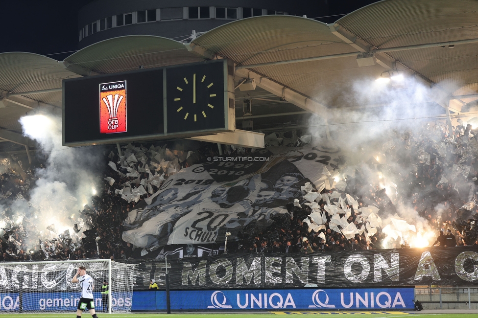 Sturm Graz - LASK
OEFB Cup, Halblfinale, SK Sturm Graz - LASK, Stadion Liebenau Graz, 06.04.2023. 

Foto zeigt Fans von Sturm mit einer Choreografie
Schlüsselwörter: pyrotechnik