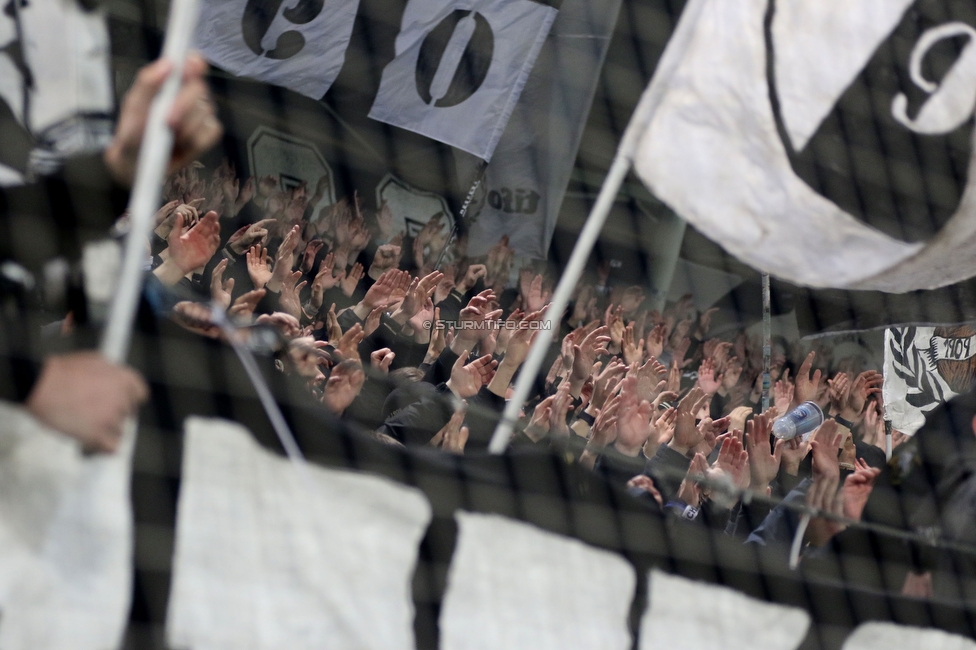 Sturm Graz - LASK
OEFB Cup, Halblfinale, SK Sturm Graz - LASK, Stadion Liebenau Graz, 06.04.2023. 

Foto zeigt Fans von Sturm
Schlüsselwörter: brigata