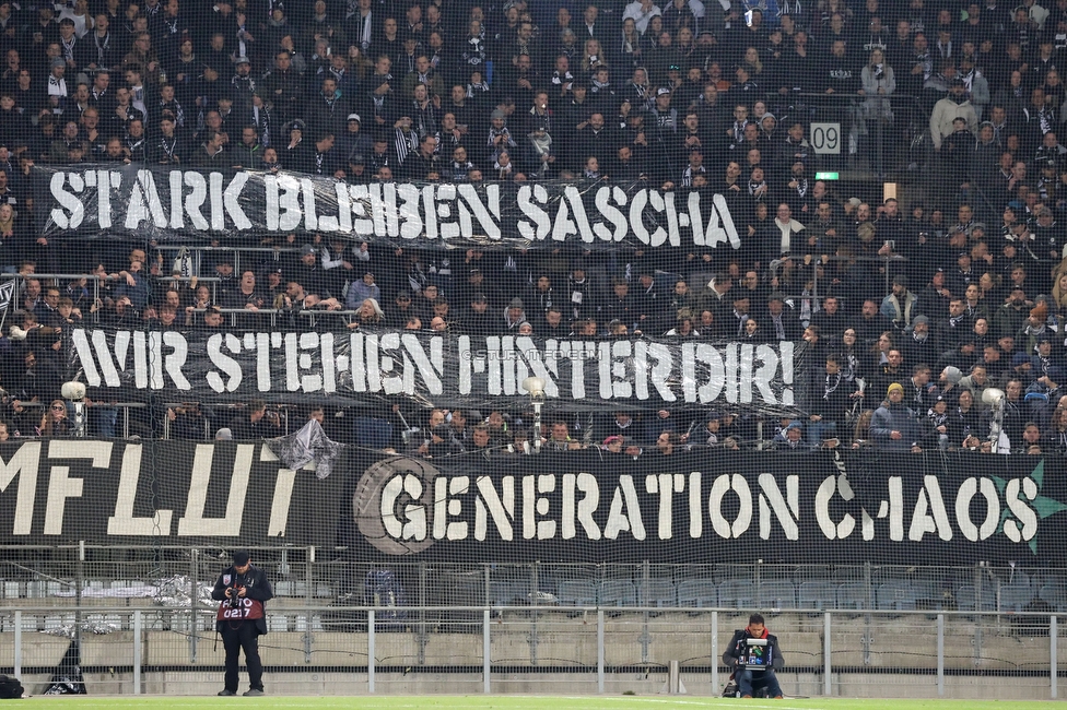 Sturm Graz - LASK
OEFB Cup, Halblfinale, SK Sturm Graz - LASK, Stadion Liebenau Graz, 06.04.2023. 

Foto zeigt Fans von Sturm mit einem Spruchband
Schlüsselwörter: torjubel generationchaos