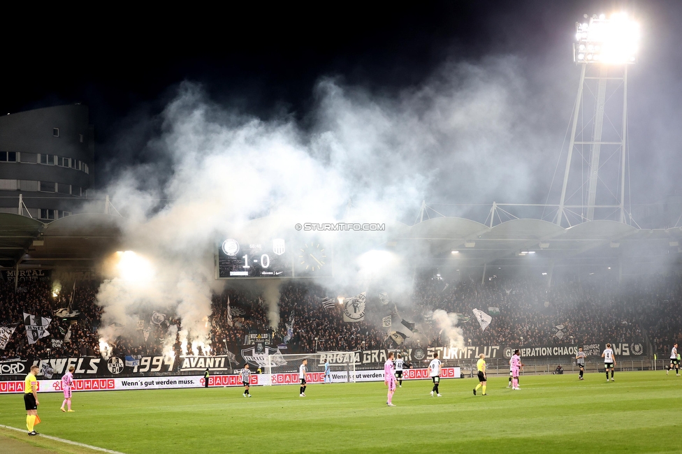 Sturm Graz - LASK
OEFB Cup, Halblfinale, SK Sturm Graz - LASK, Stadion Liebenau Graz, 06.04.2023. 

Foto zeigt Fans von Sturm
Schlüsselwörter: pyrotechnik