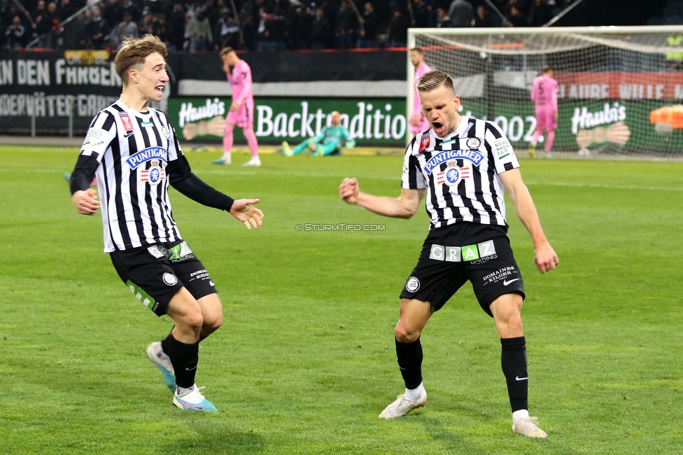 Sturm Graz - LASK
OEFB Cup, Halblfinale, SK Sturm Graz - LASK, Stadion Liebenau Graz, 06.04.2023. 

Foto zeigt Tomi Horvat (Sturm)
Schlüsselwörter: torjubel