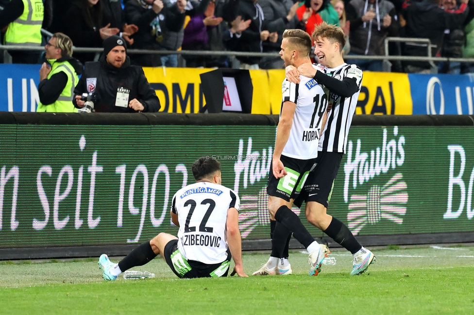 Sturm Graz - LASK
OEFB Cup, Halblfinale, SK Sturm Graz - LASK, Stadion Liebenau Graz, 06.04.2023. 

Foto zeigt Tomi Horvat (Sturm)
Schlüsselwörter: torjubel