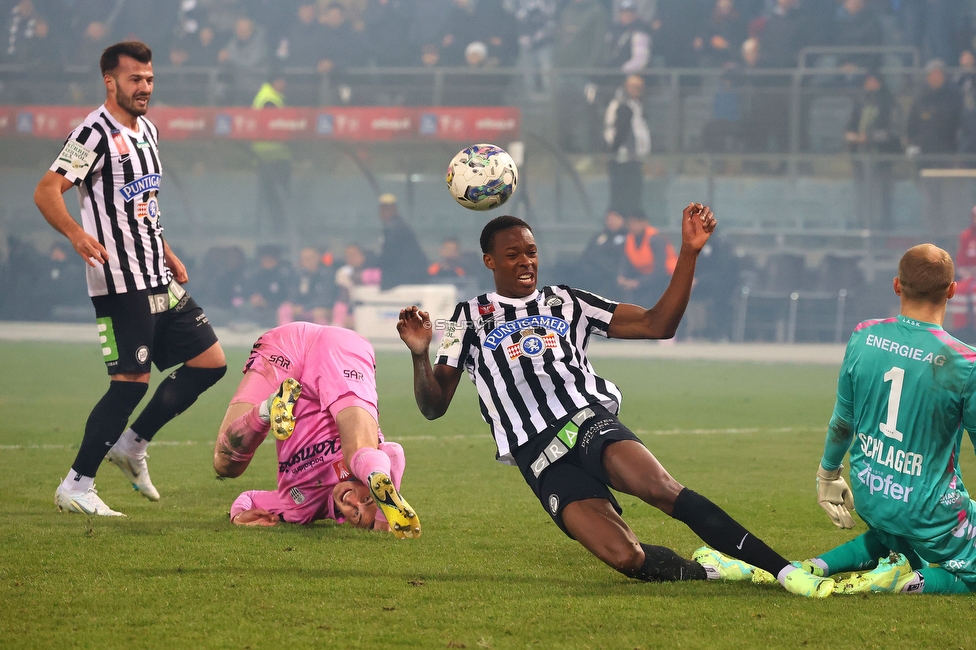 Sturm Graz - LASK
OEFB Cup, Halblfinale, SK Sturm Graz - LASK, Stadion Liebenau Graz, 06.04.2023. 

Foto zeigt Emanuel Emegha (Sturm)
