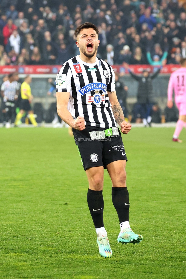 Sturm Graz - LASK
OEFB Cup, Halblfinale, SK Sturm Graz - LASK, Stadion Liebenau Graz, 06.04.2023. 

Foto zeigt Jusuf Gazibegovic (Sturm)
