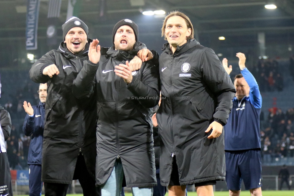 Sturm Graz - LASK
OEFB Cup, Halblfinale, SK Sturm Graz - LASK, Stadion Liebenau Graz, 06.04.2023. 

Foto zeigt Tobias Schuetzenauer (Sturm), Jakob Jantscher (Sturm) und Stefan Hierlaender (Sturm)
