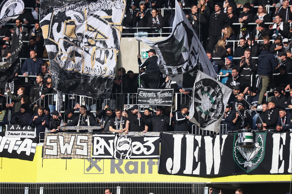 LASK - Sturm Graz
Oesterreichische Fussball Bundesliga, 24. Runde, LASK - SK Sturm Graz, Linzer Stadion Linz, 09.04.2023. 

Foto zeigt Fans von Sturm
