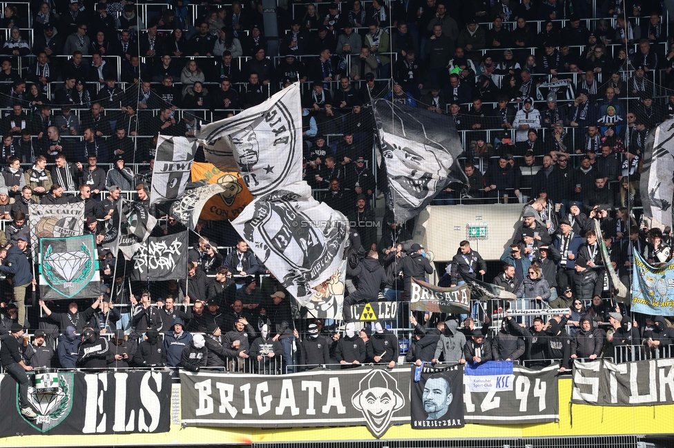 LASK - Sturm Graz
Oesterreichische Fussball Bundesliga, 24. Runde, LASK - SK Sturm Graz, Linzer Stadion Linz, 09.04.2023. 

Foto zeigt Fans von Sturm
