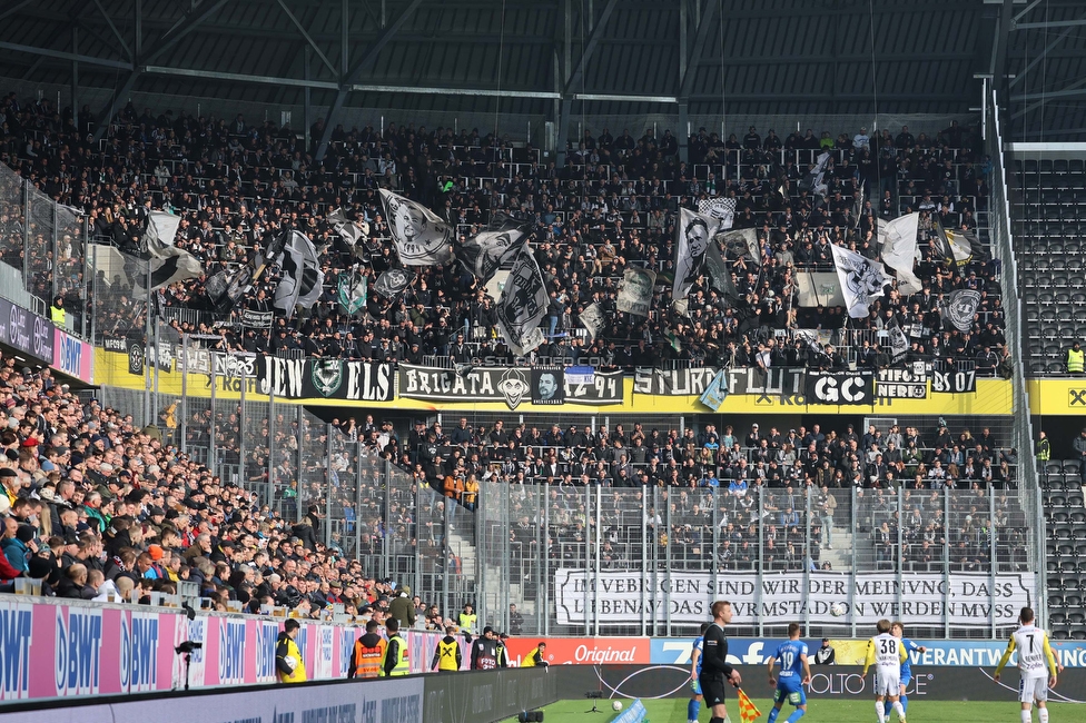 LASK - Sturm Graz
Oesterreichische Fussball Bundesliga, 24. Runde, LASK - SK Sturm Graz, Linzer Stadion Linz, 09.04.2023. 

Foto zeigt Fans von Sturm
