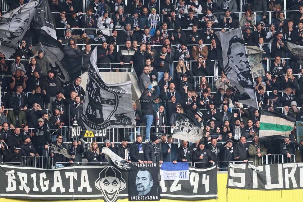 LASK - Sturm Graz
Oesterreichische Fussball Bundesliga, 24. Runde, LASK - SK Sturm Graz, Linzer Stadion Linz, 09.04.2023. 

Foto zeigt Fans von Sturm
