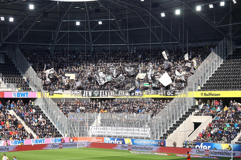 LASK - Sturm Graz
Oesterreichische Fussball Bundesliga, 24. Runde, LASK - SK Sturm Graz, Linzer Stadion Linz, 09.04.2023. 

Foto zeigt Fans von Sturm
