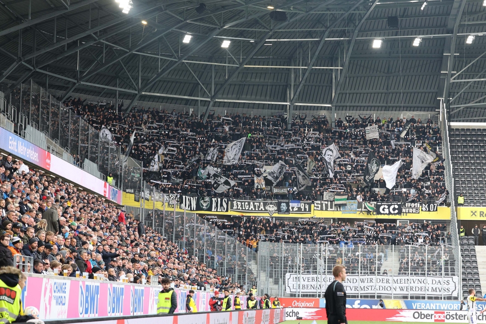 LASK - Sturm Graz
Oesterreichische Fussball Bundesliga, 24. Runde, LASK - SK Sturm Graz, Linzer Stadion Linz, 09.04.2023. 

Foto zeigt Fans von Sturm
