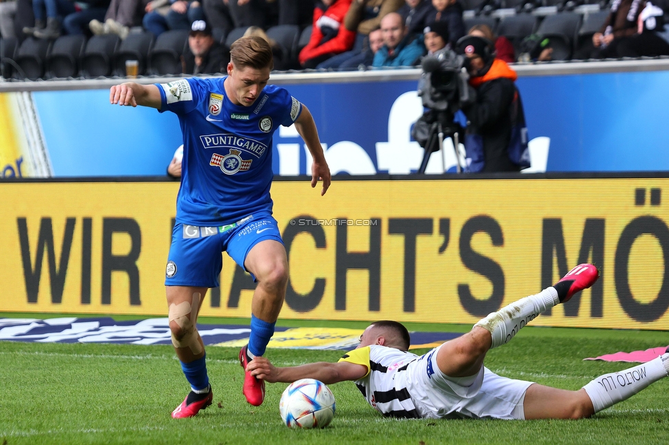 LASK - Sturm Graz
Oesterreichische Fussball Bundesliga, 24. Runde, LASK - SK Sturm Graz, Linzer Stadion Linz, 09.04.2023. 

Foto zeigt Alexander Prass (Sturm)
