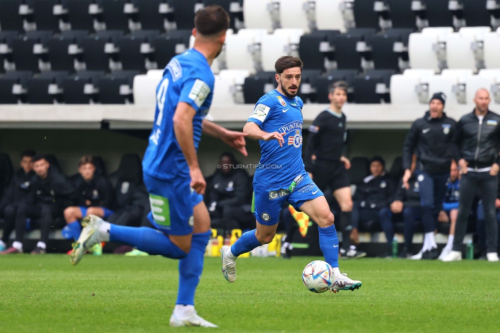 LASK - Sturm Graz
Oesterreichische Fussball Bundesliga, 24. Runde, LASK - SK Sturm Graz, Linzer Stadion Linz, 09.04.2023. 

Foto zeigt Otar Kiteishvili (Sturm)
