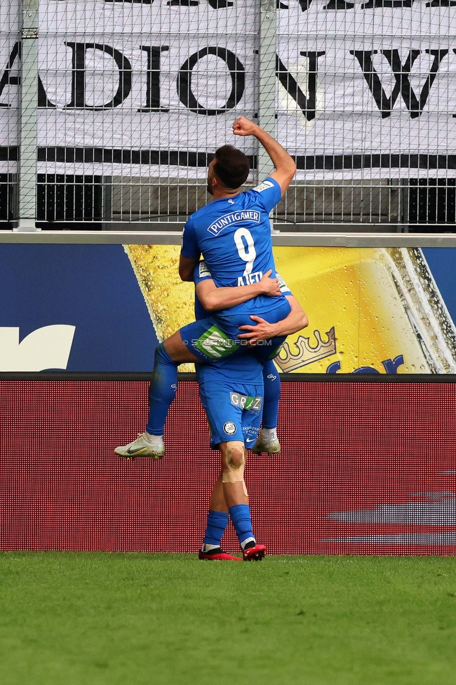 LASK - Sturm Graz
Oesterreichische Fussball Bundesliga, 24. Runde, LASK - SK Sturm Graz, Linzer Stadion Linz, 09.04.2023. 

Foto zeigt Albian Ajeti (Sturm)
Schlüsselwörter: torjubel