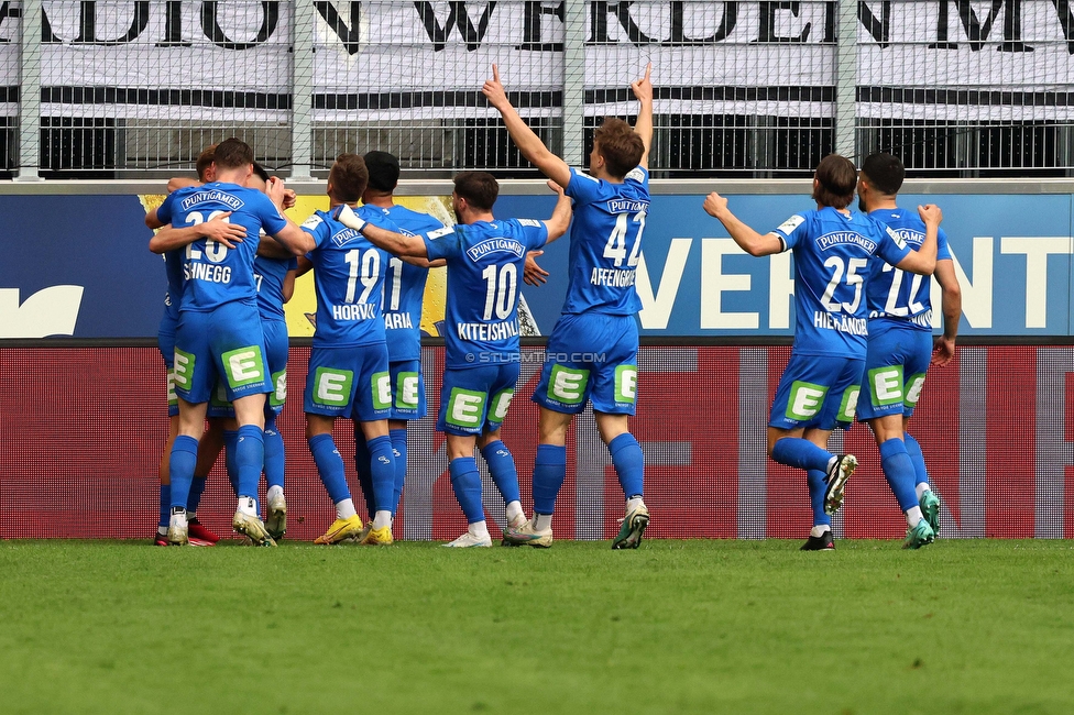 LASK - Sturm Graz
Oesterreichische Fussball Bundesliga, 24. Runde, LASK - SK Sturm Graz, Linzer Stadion Linz, 09.04.2023. 

Foto zeigt die Mannschaft von Sturm
Schlüsselwörter: torjubel