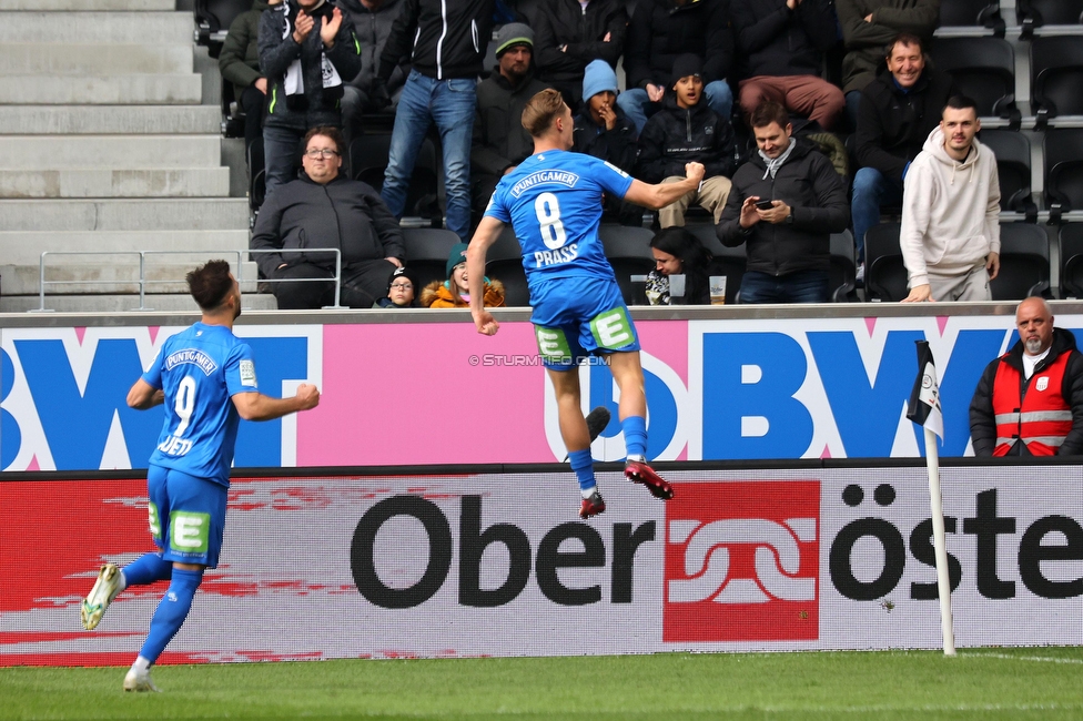 LASK - Sturm Graz
Oesterreichische Fussball Bundesliga, 24. Runde, LASK - SK Sturm Graz, Linzer Stadion Linz, 09.04.2023. 

Foto zeigt Alexander Prass (Sturm)
