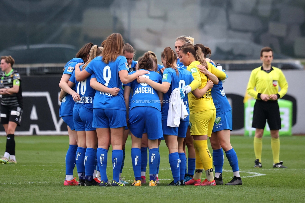 Sturm Damen - Neulengbach
OEFB Frauen Bundesliga, 12. Runde, SK Sturm Graz Damen - USV Neulengbach, Trainingszentrum Messendorf, 15.04.2023. 

Foto zeigt die Mannschaft der Sturm Damen
