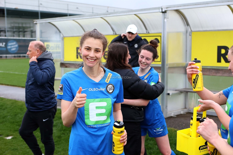 Sturm Damen - Neulengbach
OEFB Frauen Bundesliga, 12. Runde, SK Sturm Graz Damen - USV Neulengbach, Trainingszentrum Messendorf, 15.04.2023. 

Foto zeigt Gina Steiner (Sturm Damen)
