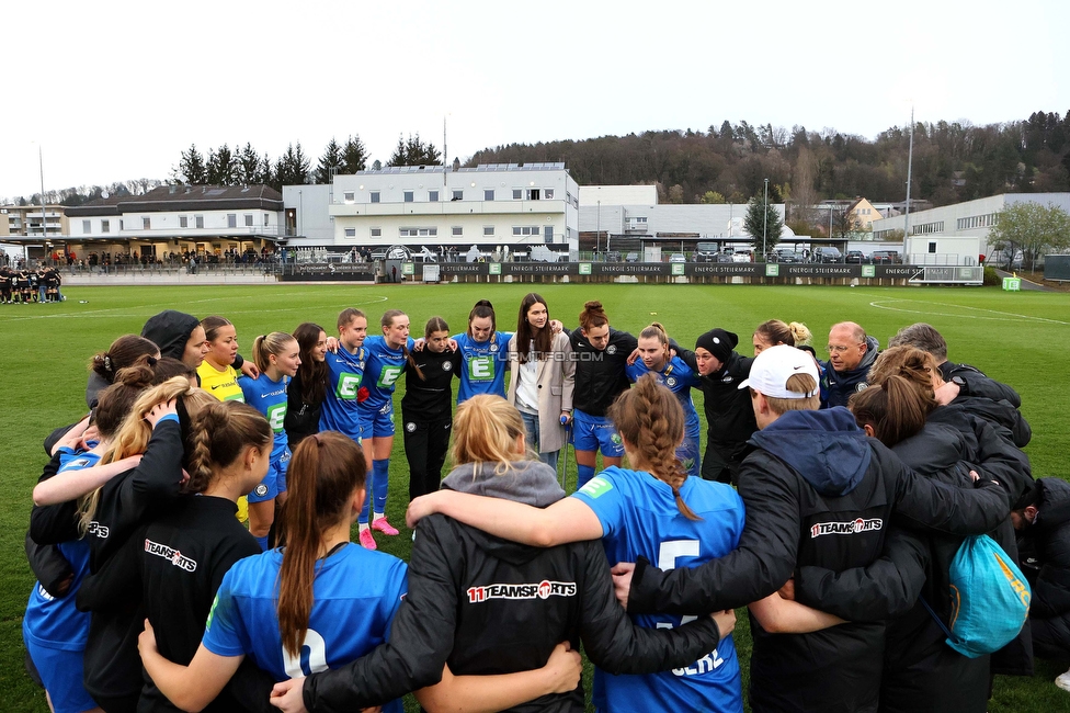 Sturm Damen - Neulengbach
OEFB Frauen Bundesliga, 12. Runde, SK Sturm Graz Damen - USV Neulengbach, Trainingszentrum Messendorf, 15.04.2023. 

Foto zeigt die Mannschaft der Sturm Damen
