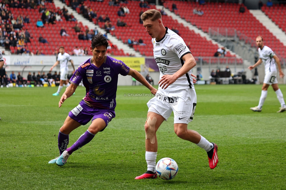 Klagenfurt - Sturm Graz
Oesterreichische Fussball Bundesliga, 25. Runde, Austria Klagenfurt - SK Sturm Graz,  Woerthersee Stadion Klagenfurt, 16.04.2023. 

Foto zeigt Alexander Prass (Sturm)
