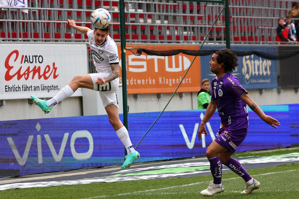 Klagenfurt - Sturm Graz
Oesterreichische Fussball Bundesliga, 25. Runde, Austria Klagenfurt - SK Sturm Graz,  Woerthersee Stadion Klagenfurt, 16.04.2023. 

Foto zeigt Sandro Ingolitsch (Sturm)
