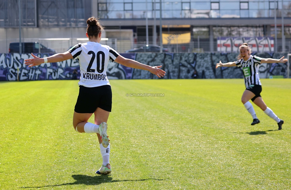 Austria Wien - Sturm
OEFB Frauen Bundesliga, 13. Runde, FK Austria Wien - SK Sturm Graz Damen, GENERALI-Arena Trainingsgelaende Wien, 15.04.2023. 

Foto zeigt Laura Krumboeck (Sturm Damen)
