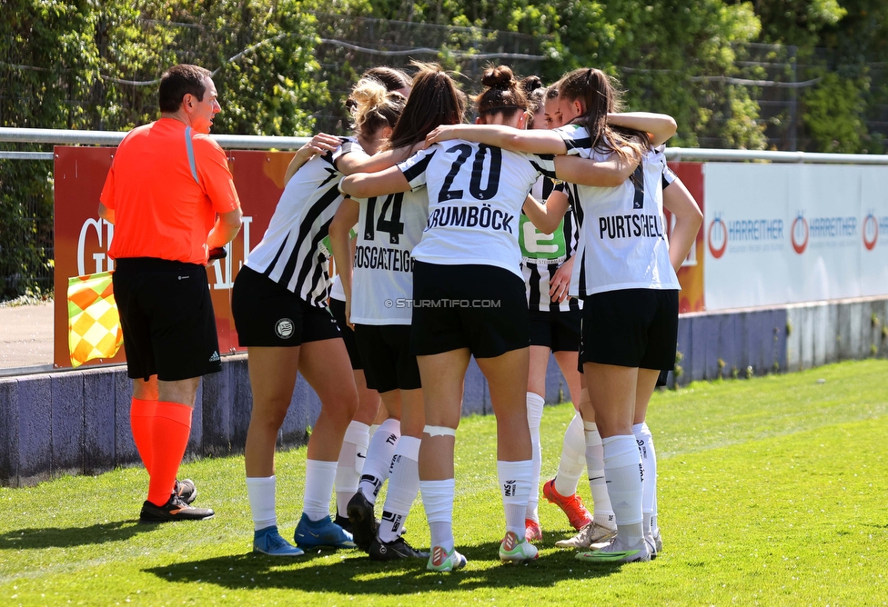 Austria Wien - Sturm
OEFB Frauen Bundesliga, 13. Runde, FK Austria Wien - SK Sturm Graz Damen, GENERALI-Arena Trainingsgelaende Wien, 15.04.2023. 

Foto zeigt die Mannschaft der Sturm Damen
