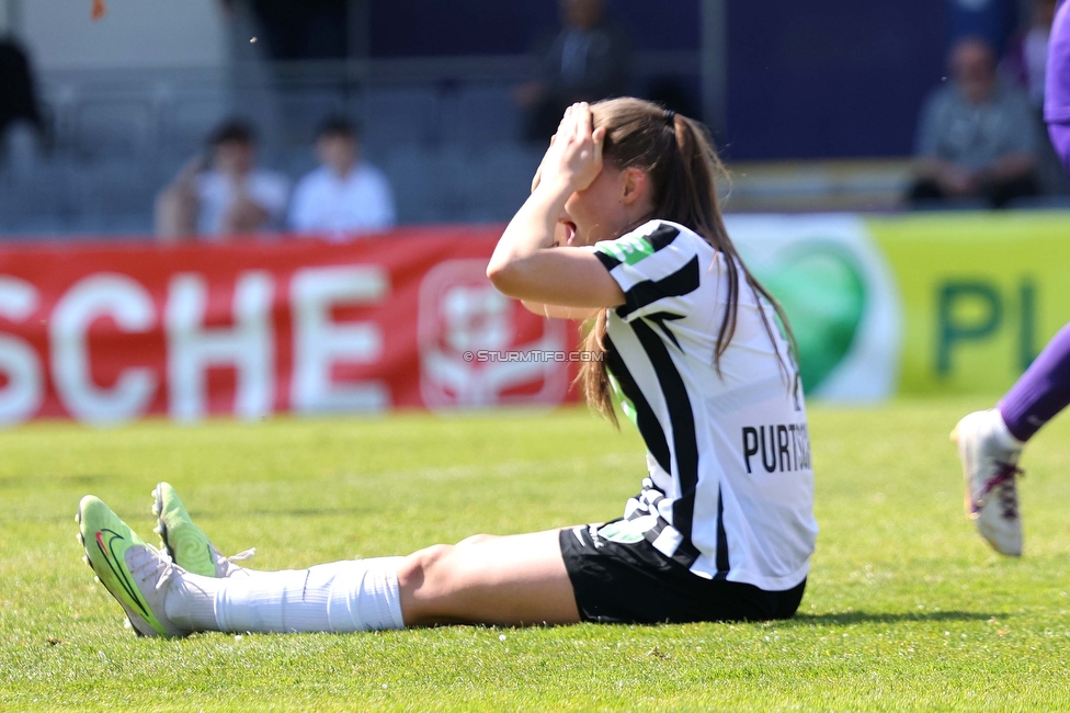 Austria Wien - Sturm
OEFB Frauen Bundesliga, 13. Runde, FK Austria Wien - SK Sturm Graz Damen, GENERALI-Arena Trainingsgelaende Wien, 15.04.2023. 

Foto zeigt Lilli Purtscheller (Sturm Damen)
