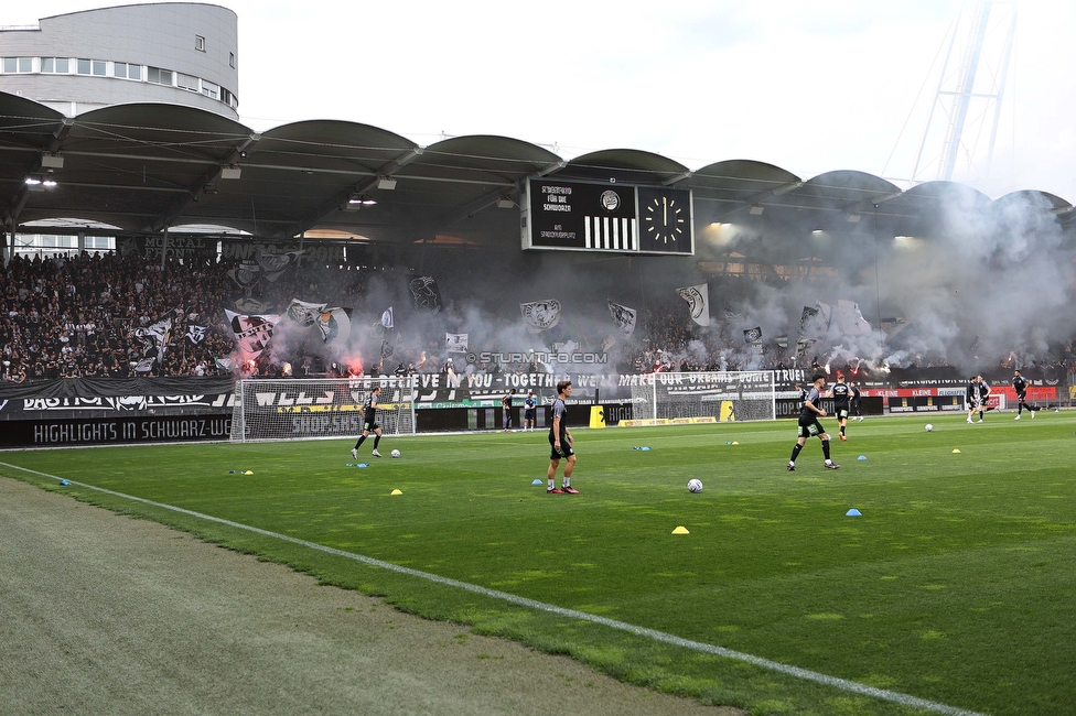 Sturm Graz - Salzburg
Oesterreichische Fussball Bundesliga, 26. Runde, SK Sturm Graz - FC RB Salzburg, Stadion Liebenau Graz, 23.04.2023. 

Foto zeigt Fans von Sturm mit Pyrotechnik
