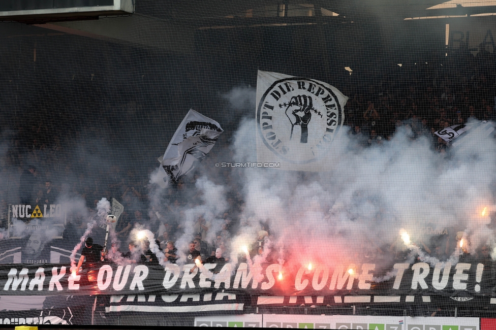 Sturm Graz - Salzburg
Oesterreichische Fussball Bundesliga, 26. Runde, SK Sturm Graz - FC RB Salzburg, Stadion Liebenau Graz, 23.04.2023. 

Foto zeigt Fans von Sturm
