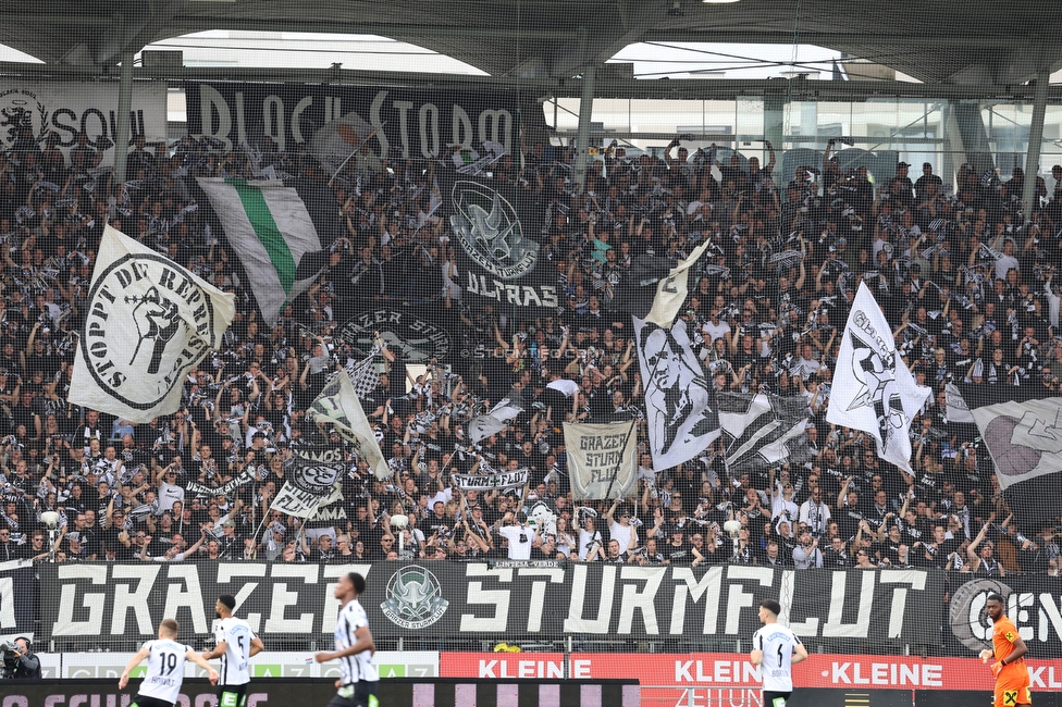 Sturm Graz - Salzburg
Oesterreichische Fussball Bundesliga, 26. Runde, SK Sturm Graz - FC RB Salzburg, Stadion Liebenau Graz, 23.04.2023. 

Foto zeigt Fans von Sturm
Schlüsselwörter: sturmflut