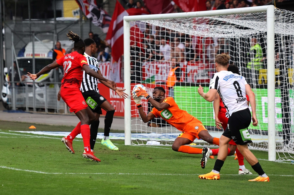 Sturm Graz - Salzburg
Oesterreichische Fussball Bundesliga, 26. Runde, SK Sturm Graz - FC RB Salzburg, Stadion Liebenau Graz, 23.04.2023. 

Foto zeigt Arthur Okonkwo (Sturm)
