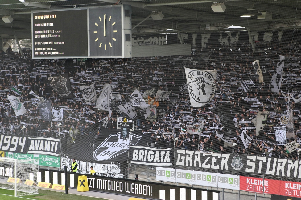 Sturm Graz - Austria Wien
Oesterreichische Fussball Bundesliga, 27. Runde, SK Sturm Graz - FK Austria Wien, Stadion Liebenau Graz, 26.04.2023. 

Foto zeigt Fans von Sturm
Schlüsselwörter: schals