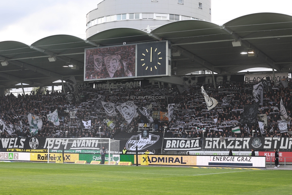 Sturm Graz - Austria Wien
Oesterreichische Fussball Bundesliga, 27. Runde, SK Sturm Graz - FK Austria Wien, Stadion Liebenau Graz, 26.04.2023. 

Foto zeigt Fans von Sturm
Schlüsselwörter: schals