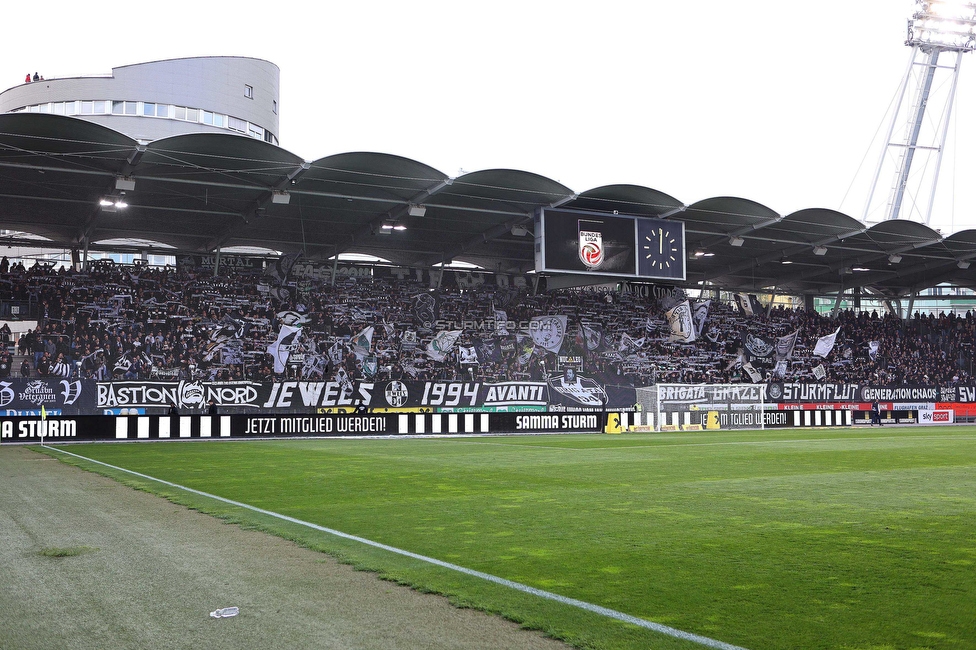 Sturm Graz - Austria Wien
Oesterreichische Fussball Bundesliga, 27. Runde, SK Sturm Graz - FK Austria Wien, Stadion Liebenau Graz, 26.04.2023. 

Foto zeigt Fans von Sturm
Schlüsselwörter: schals