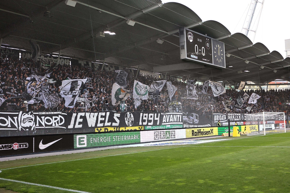 Sturm Graz - Austria Wien
Oesterreichische Fussball Bundesliga, 27. Runde, SK Sturm Graz - FK Austria Wien, Stadion Liebenau Graz, 26.04.2023. 

Foto zeigt Fans von Sturm
Schlüsselwörter: schals