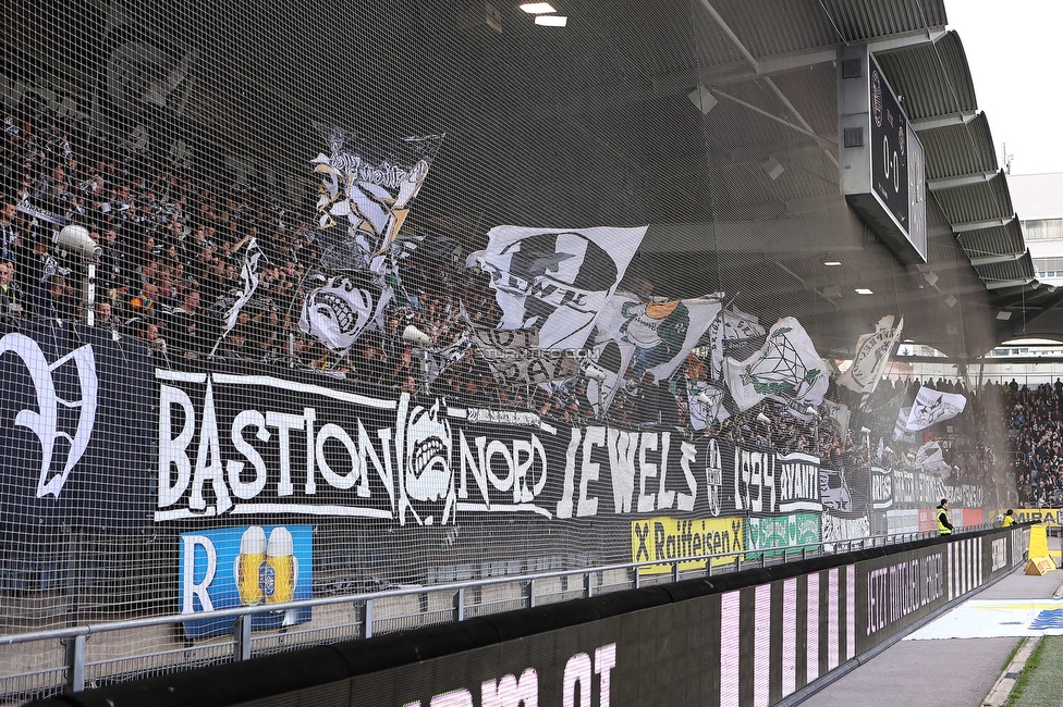 Sturm Graz - Austria Wien
Oesterreichische Fussball Bundesliga, 27. Runde, SK Sturm Graz - FK Austria Wien, Stadion Liebenau Graz, 26.04.2023. 

Foto zeigt Fans von Sturm
Schlüsselwörter: schals