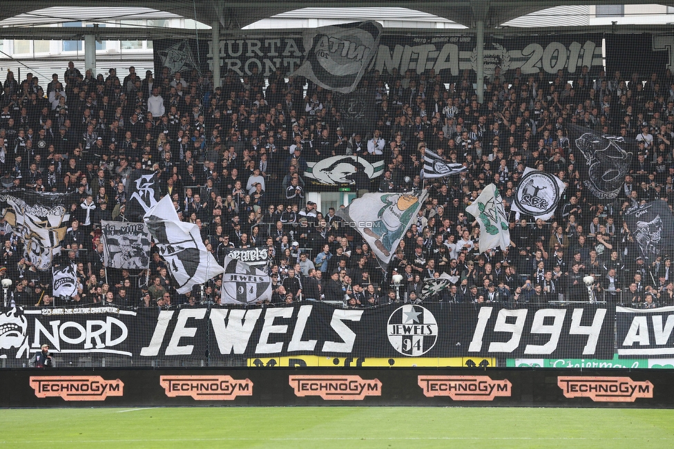 Sturm Graz - Austria Wien
Oesterreichische Fussball Bundesliga, 27. Runde, SK Sturm Graz - FK Austria Wien, Stadion Liebenau Graz, 26.04.2023. 

Foto zeigt Fans von Sturm
Schlüsselwörter: jewels