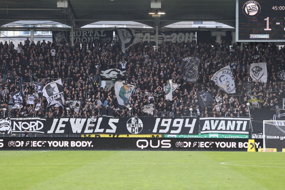 Sturm Graz - Austria Wien
Oesterreichische Fussball Bundesliga, 27. Runde, SK Sturm Graz - FK Austria Wien, Stadion Liebenau Graz, 26.04.2023. 

Foto zeigt Fans von Sturm
Schlüsselwörter: jewels