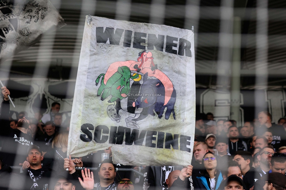 Sturm Graz - Austria Wien
Oesterreichische Fussball Bundesliga, 27. Runde, SK Sturm Graz - FK Austria Wien, Stadion Liebenau Graz, 26.04.2023. 

Foto zeigt Fans von Sturm
