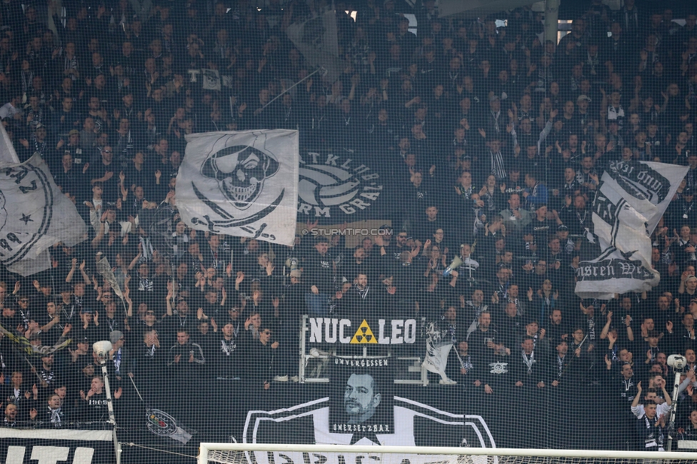 Sturm Graz - Austria Wien
Oesterreichische Fussball Bundesliga, 27. Runde, SK Sturm Graz - FK Austria Wien, Stadion Liebenau Graz, 26.04.2023. 

Foto zeigt Fans von Sturm
Schlüsselwörter: brigata