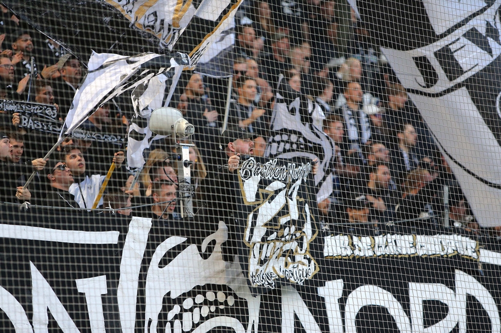 Sturm Graz - Austria Wien
Oesterreichische Fussball Bundesliga, 27. Runde, SK Sturm Graz - FK Austria Wien, Stadion Liebenau Graz, 26.04.2023. 

Foto zeigt Fans von Sturm
