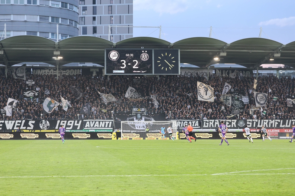 Sturm Graz - Austria Wien
Oesterreichische Fussball Bundesliga, 27. Runde, SK Sturm Graz - FK Austria Wien, Stadion Liebenau Graz, 26.04.2023. 

Foto zeigt Fans von Sturm
