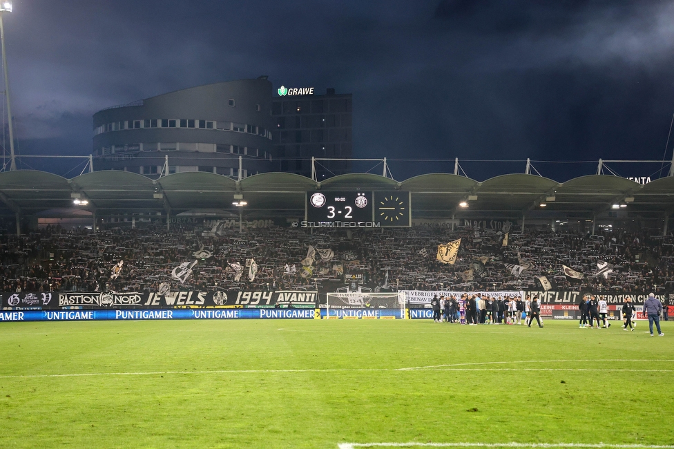 Sturm Graz - Austria Wien
Oesterreichische Fussball Bundesliga, 27. Runde, SK Sturm Graz - FK Austria Wien, Stadion Liebenau Graz, 26.04.2023. 

Foto zeigt Fans von Sturm
Schlüsselwörter: schals