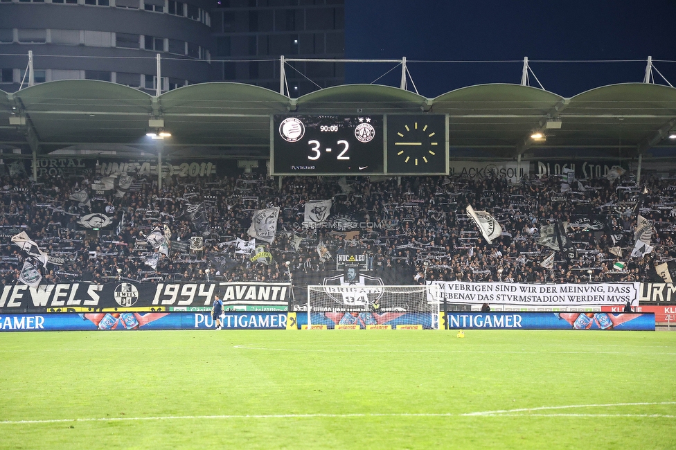 Sturm Graz - Austria Wien
Oesterreichische Fussball Bundesliga, 27. Runde, SK Sturm Graz - FK Austria Wien, Stadion Liebenau Graz, 26.04.2023. 

Foto zeigt Fans von Sturm
Schlüsselwörter: schals