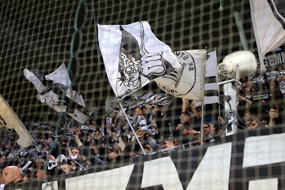 Sturm Graz - Austria Wien
Oesterreichische Fussball Bundesliga, 27. Runde, SK Sturm Graz - FK Austria Wien, Stadion Liebenau Graz, 26.04.2023. 

Foto zeigt Fans von Sturm
Schlüsselwörter: schals sturmflut