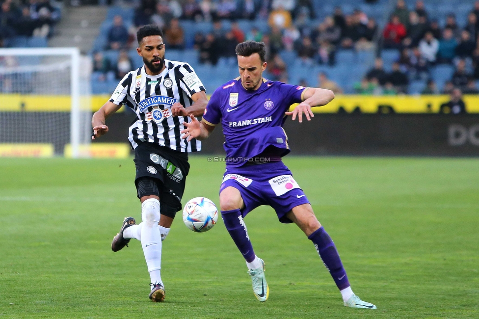 Sturm Graz - Austria Wien
Oesterreichische Fussball Bundesliga, 27. Runde, SK Sturm Graz - FK Austria Wien, Stadion Liebenau Graz, 26.04.2023. 

Foto zeigt Gregory Wuethrich (Sturm)
