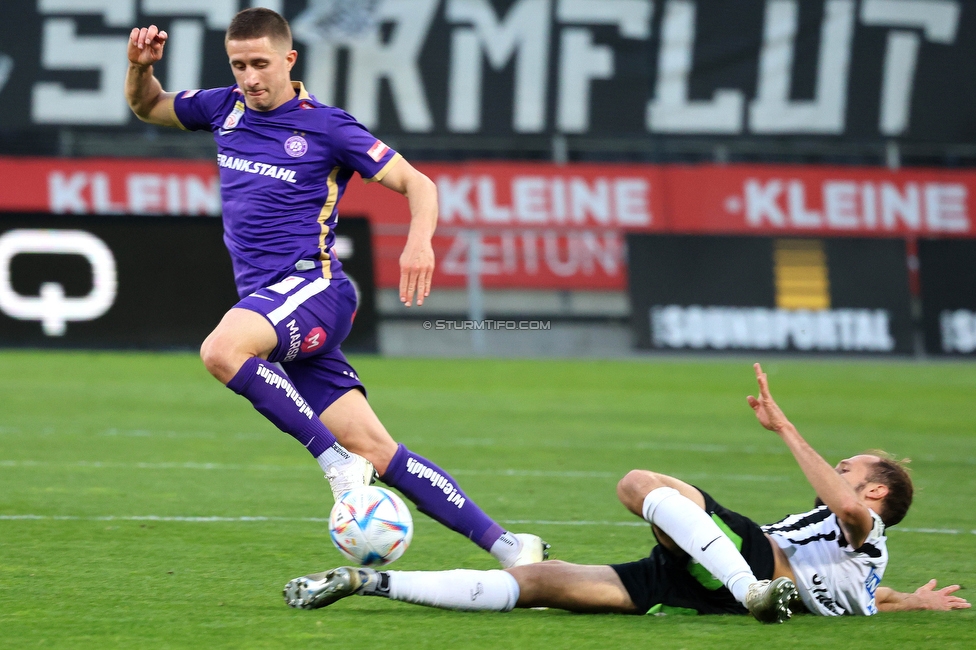 Sturm Graz - Austria Wien
Oesterreichische Fussball Bundesliga, 27. Runde, SK Sturm Graz - FK Austria Wien, Stadion Liebenau Graz, 26.04.2023. 

Foto zeigt Jon Gorenc-Stankovic (Sturm)
